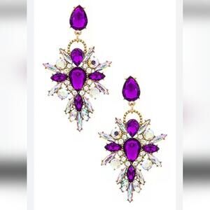 8 Other Reasons Burst Earrings in Pink Purple Multi Crystals